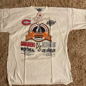 NHL White Canadiens vs Kings Centennial Graphic Tee Size XL